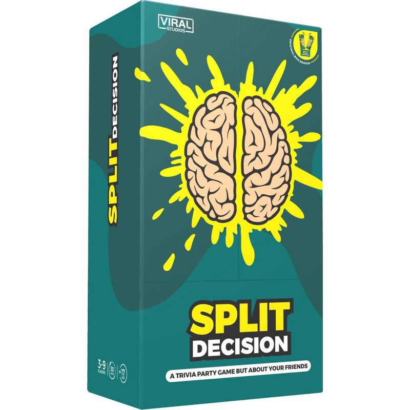 slide 1 of 7, Viral Studios Split Decision Board Game: Emotional Development, Party Game for 3+ Players, Includes Cards, 30+ Minutes Play, 1 ct