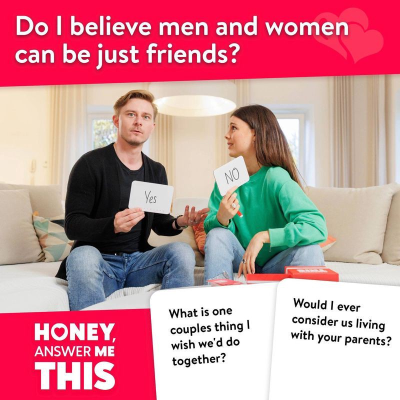 slide 4 of 5, The World Game HONEY, Answer Me This - Couples Game: Emotional Development, 30 Min Play, Party Style, 2-6 Players, 1 ct