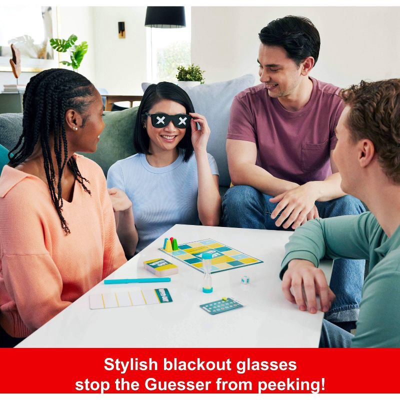 slide 2 of 8, Mattel Wiped Out Party Game, Guessing Game for Families, Teens, Adults with Erasable Clues and Blackout Glasses for 3-6 Players, 1 ct