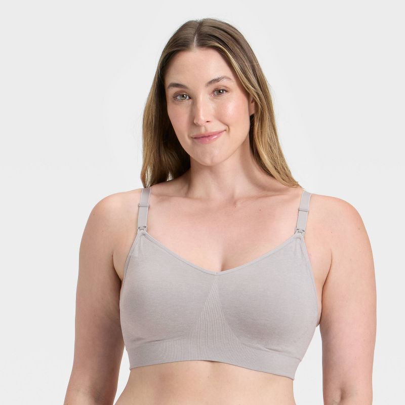 slide 5 of 6, Women's Nursing Lightly Lined Seamless Bralette - Auden™ Heathered Gray M, 1 ct