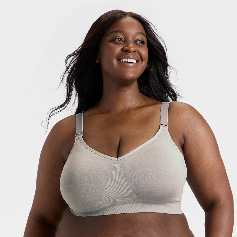 slide 1 of 6, Women's Nursing Lightly Lined Seamless Bralette - Auden™ Heathered Gray XXL, 1 ct