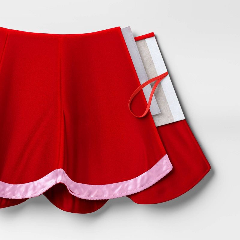 slide 4 of 5, Christmas Tree Stand Collar with Scalloped Satin Edge Red/Pink - Wondershop™, 1 ct