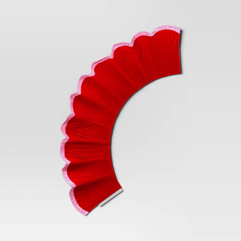 slide 5 of 5, Christmas Tree Stand Collar with Scalloped Satin Edge Red/Pink - Wondershop™, 1 ct