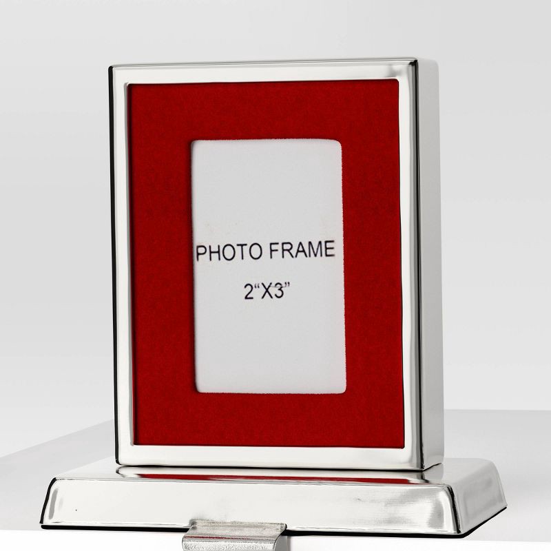 slide 4 of 4, Christmas Photo Frame Stocking Holder Silver and Red - Wondershop™, 1 ct