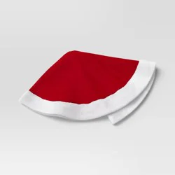 Christmas Plush with Fur Trim Tree Skirt Red and White - Wondershop™