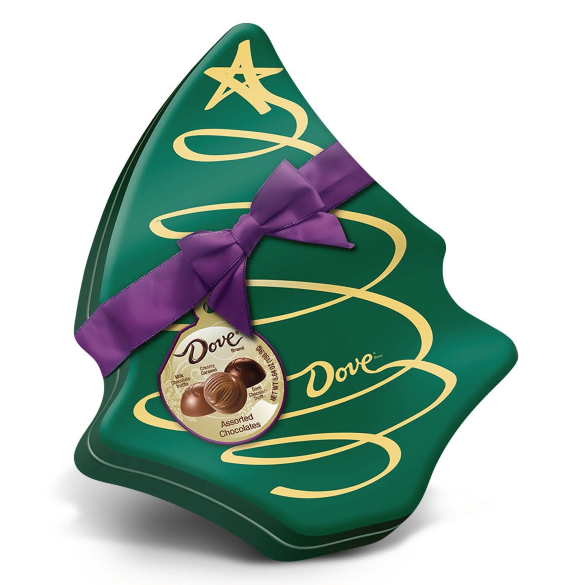 slide 1 of 1, Dove Chocolate Truffles Assorted Tree Box Tin Christmas Candy Gift, 5.64 oz