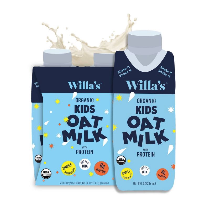 slide 8 of 8, Willa's Organic Kids' Oat Milk - 4pk/8 fl oz, 4 ct, 8 fl oz