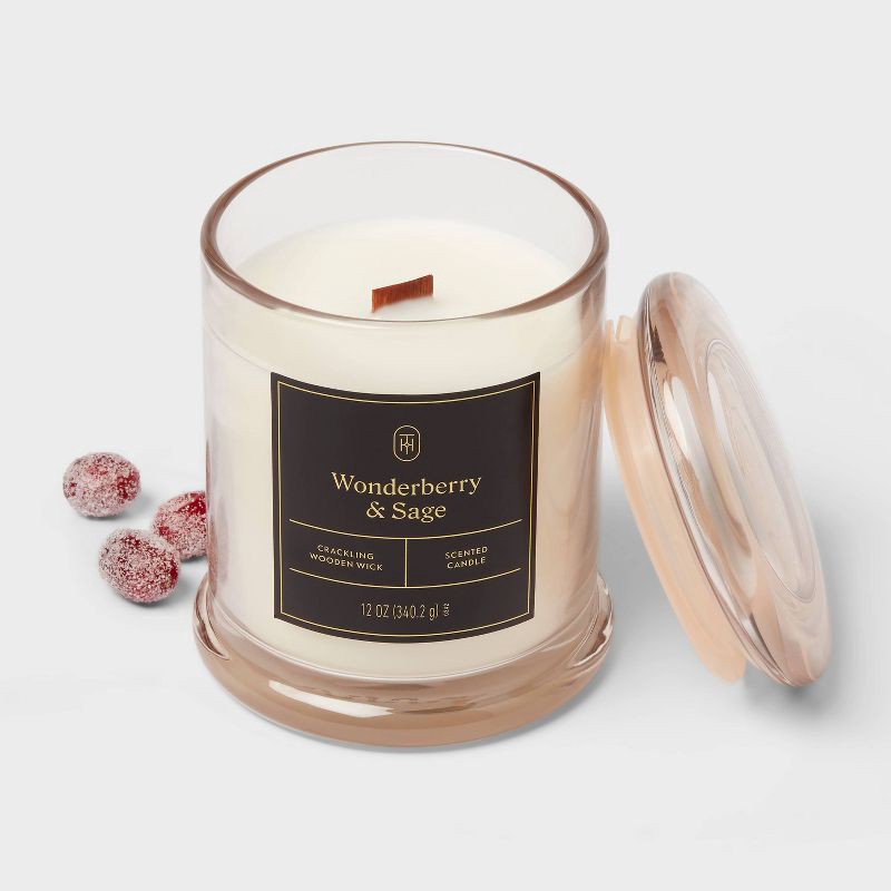 slide 3 of 3, Wooden Wick Wonder Berry and Sage Jar Candle 12oz - Threshold™, 12 oz