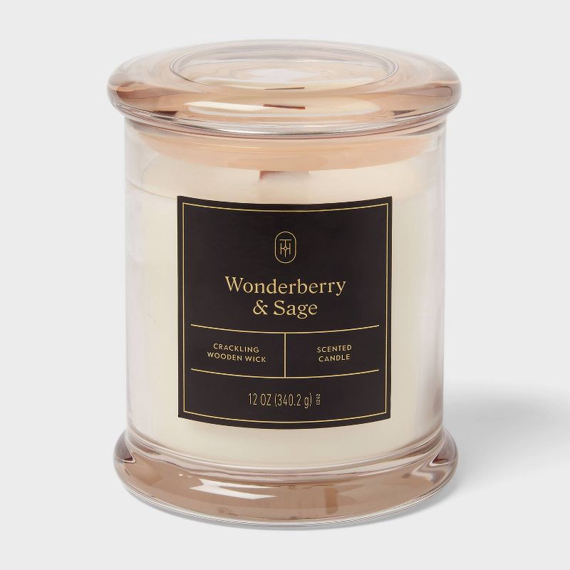 slide 1 of 3, Wooden Wick Wonder Berry and Sage Jar Candle 12oz - Threshold™, 12 oz
