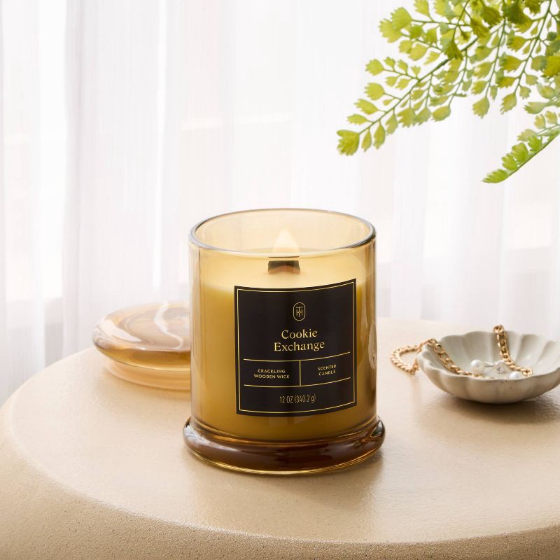 slide 2 of 3, Wooden Wick Cookie Exchange Jar Candle 12oz - Threshold™, 12 oz