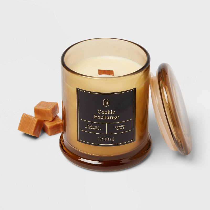 slide 3 of 3, Wooden Wick Cookie Exchange Jar Candle 12oz - Threshold™, 12 oz