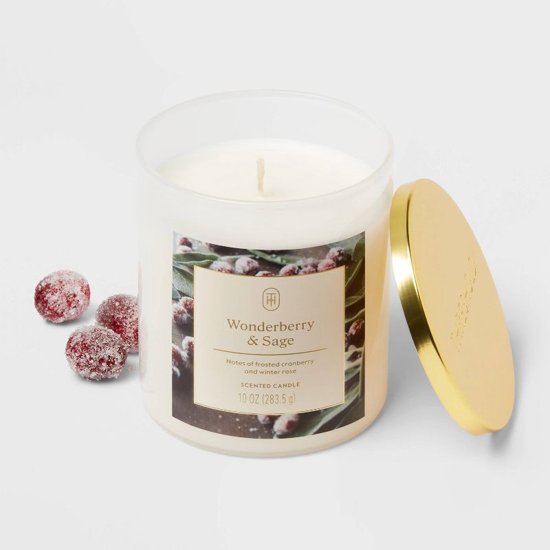 slide 3 of 3, Lidded Glass Wonder Berry and Sage Jar Candle 10oz - Threshold™, 10 oz