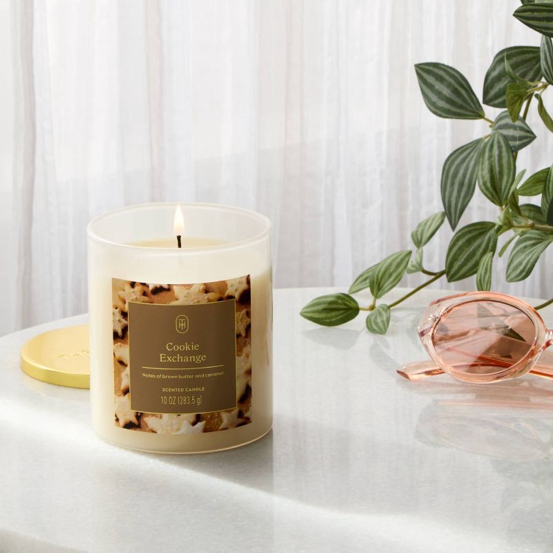 slide 2 of 3, Lidded Glass Cookie Exchange Jar Candle 10oz - Threshold™, 10 oz