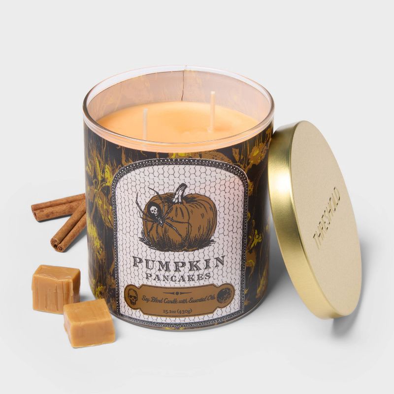 slide 3 of 3, 2 Wick 15.1oz Limited Edition Lidded Jar Candle Pumpkin Pancakes - Threshold™, 15.1 oz