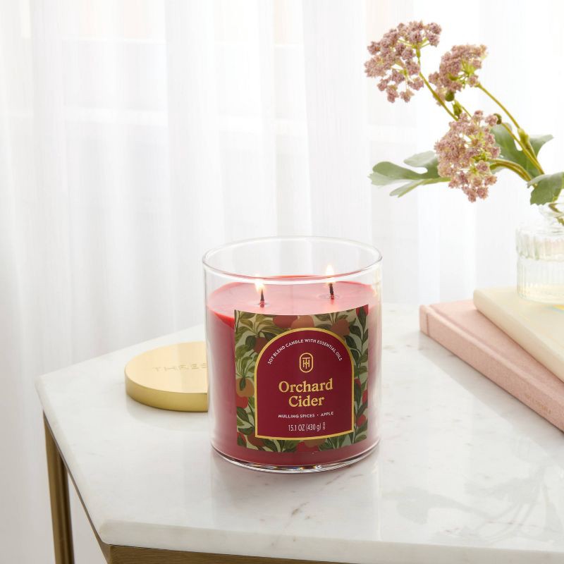 slide 2 of 3, 2 Wick 15.1oz Lidded Jar Candle Orchard Cider - Threshold™, 15.1 oz