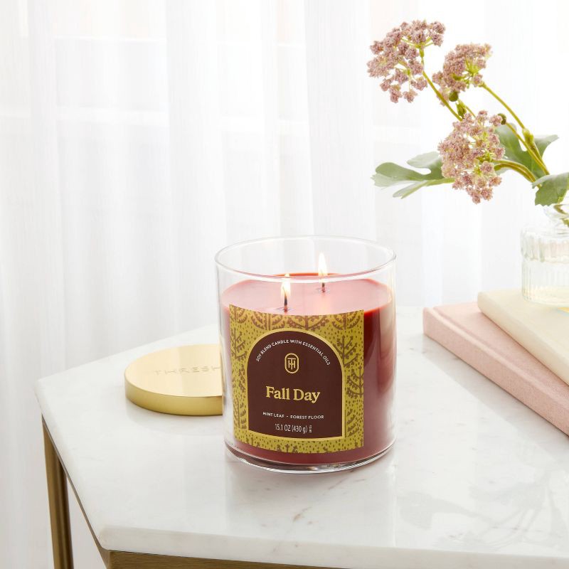 slide 2 of 3, 2 Wick 15.1oz Lidded Jar Candle Fall Day - Threshold™, 15.1 oz