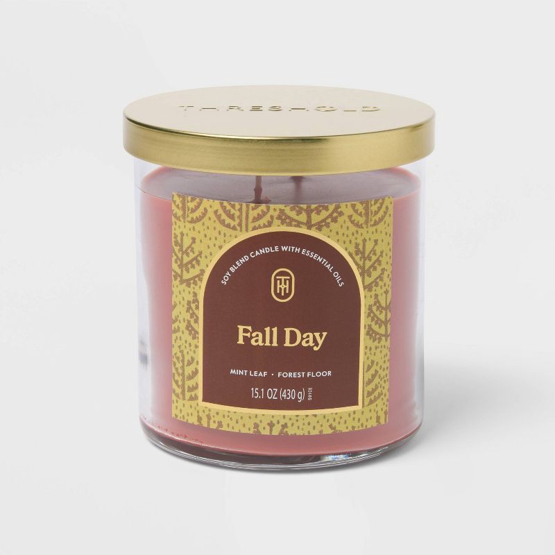 slide 1 of 3, 2 Wick 15.1oz Lidded Jar Candle Fall Day - Threshold™, 15.1 oz