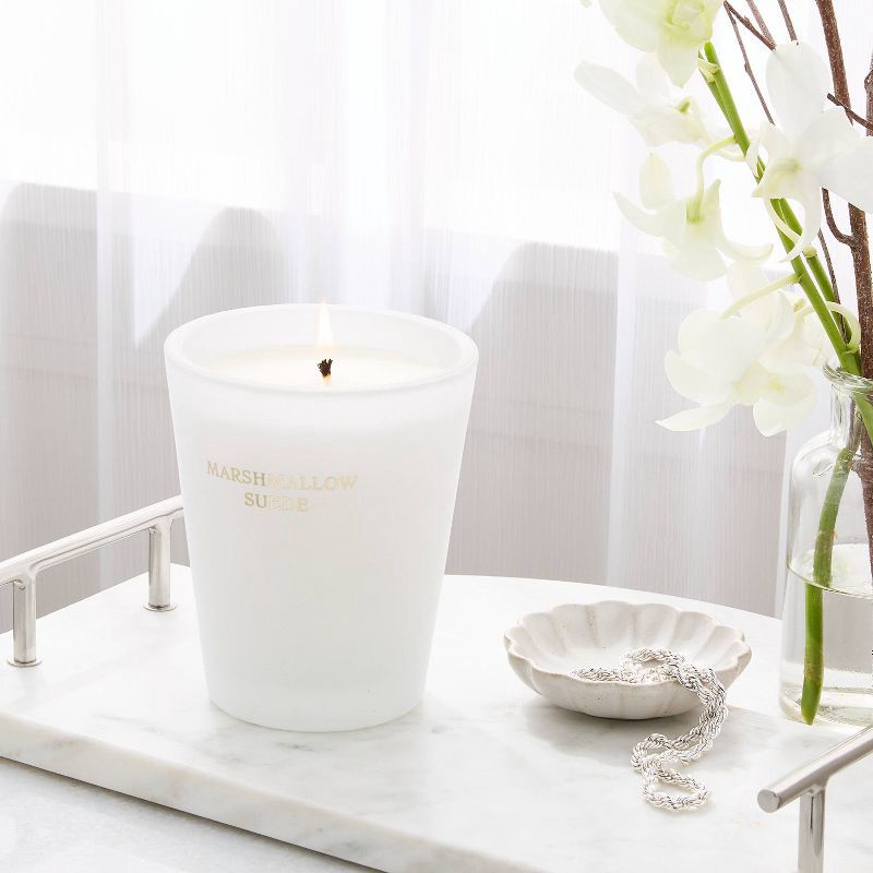 slide 2 of 4, Velvet Marshmallow Suede Jar Candle 12.6oz - Threshold™, 12.6 oz