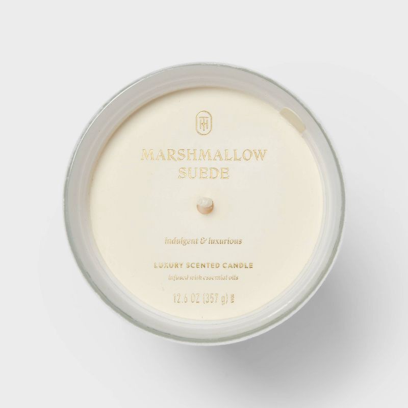 slide 4 of 4, Velvet Marshmallow Suede Jar Candle 12.6oz - Threshold™, 12.6 oz
