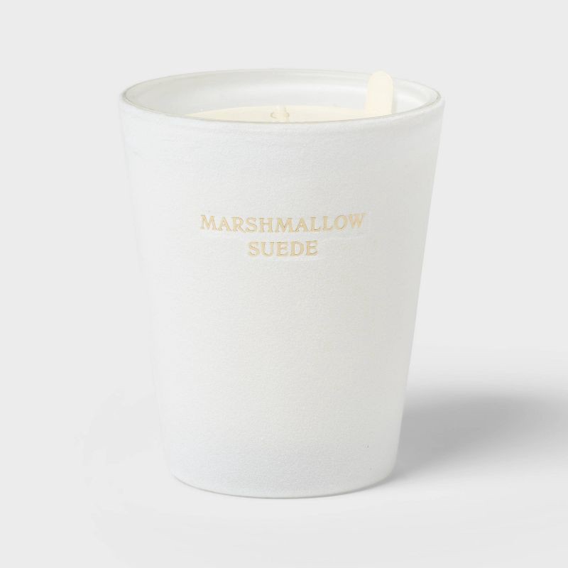 slide 1 of 4, Velvet Marshmallow Suede Jar Candle 12.6oz - Threshold™, 12.6 oz