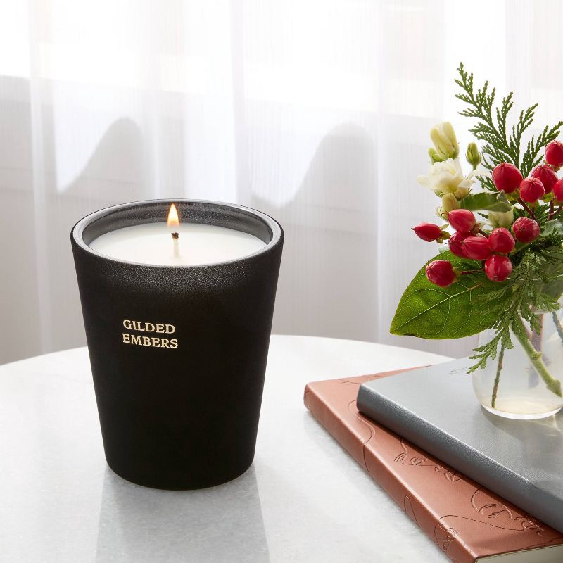 slide 2 of 4, Velvet Gilded Embers Jar Candle 12.6oz - Threshold™, 12.6 oz