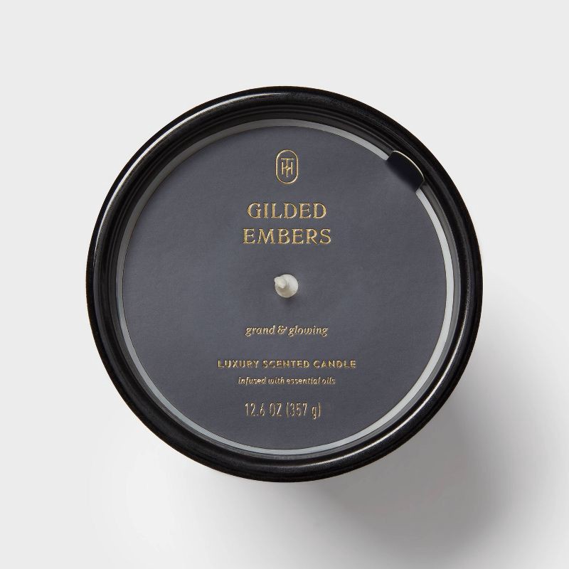 slide 4 of 4, Velvet Gilded Embers Jar Candle 12.6oz - Threshold™, 12.6 oz