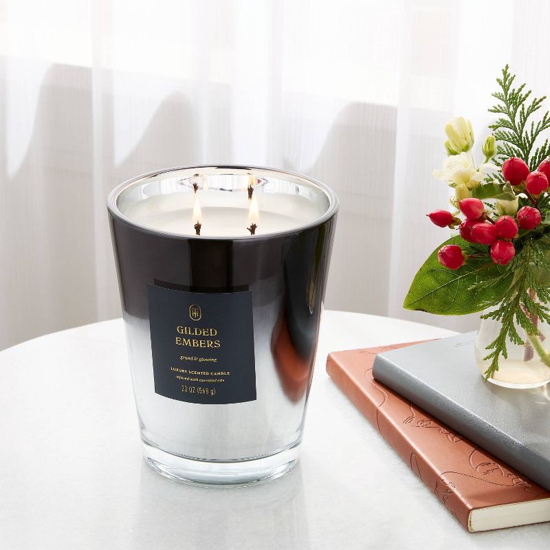slide 2 of 4, Gilded Embers Jar Candle 20oz - Threshold™, 20 oz