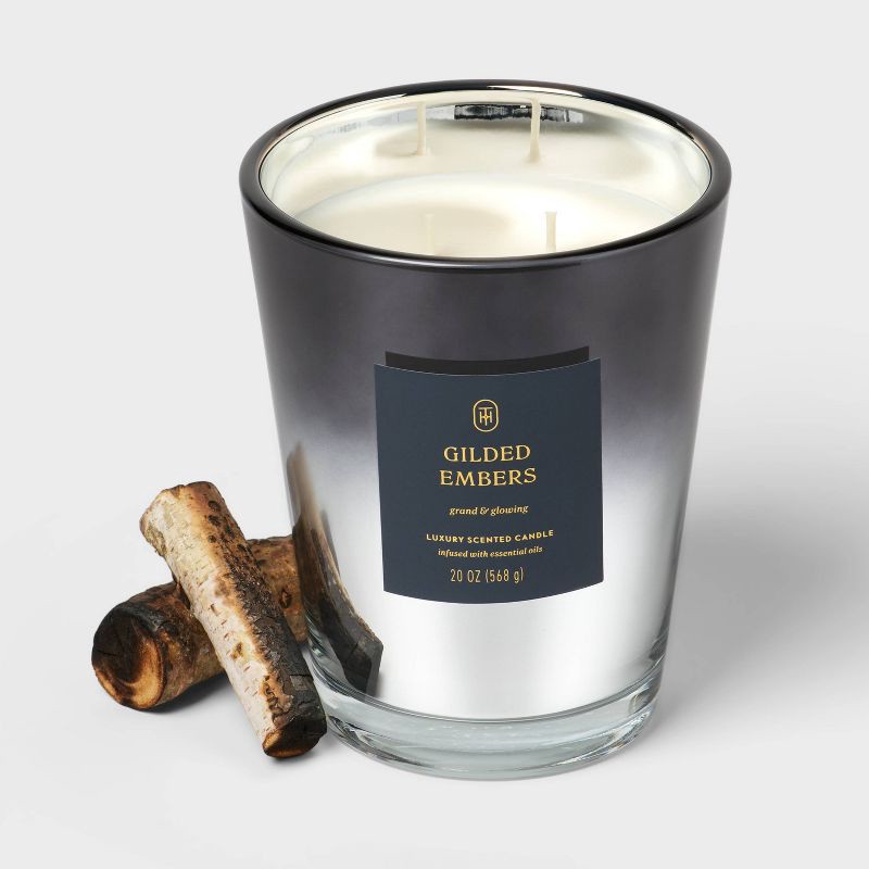 slide 3 of 4, Gilded Embers Jar Candle 20oz - Threshold™, 20 oz
