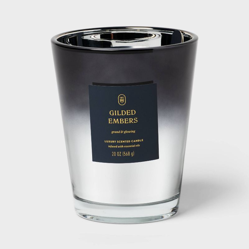 slide 1 of 4, Gilded Embers Jar Candle 20oz - Threshold™, 20 oz