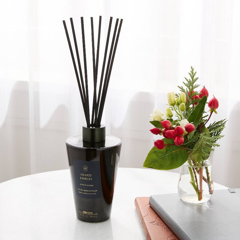 slide 2 of 3, 6oz Reed Diffuser Gilded Embers - Threshold™, 6 oz