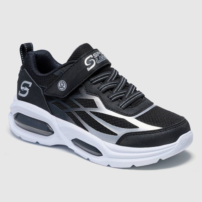 slide 5 of 5, S Sport By Skechers Boys' Hudson Sneakers - Black 1, 1 ct