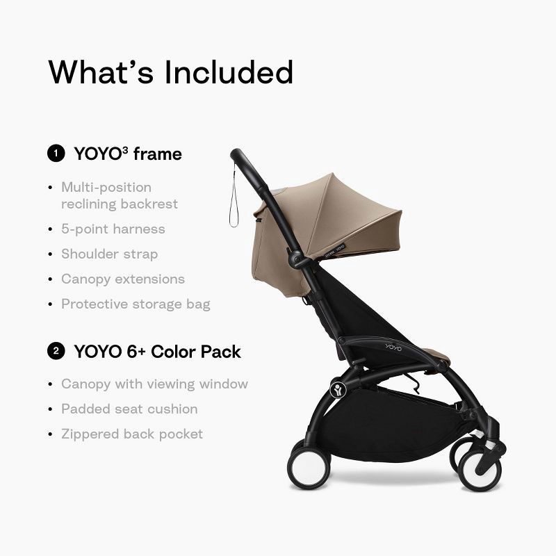 slide 3 of 11, Stokke YOYO³ Stroller Lightweight & Compact Carry-On Compatible - Black Taupe - 6m+, 1 ct