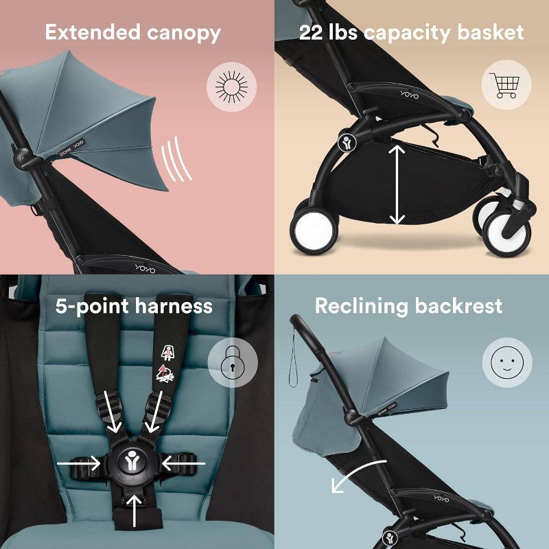 slide 10 of 11, Stokke YOYO³ Stroller Lightweight & Compact Carry-On Compatible - Black Taupe - 6m+, 1 ct