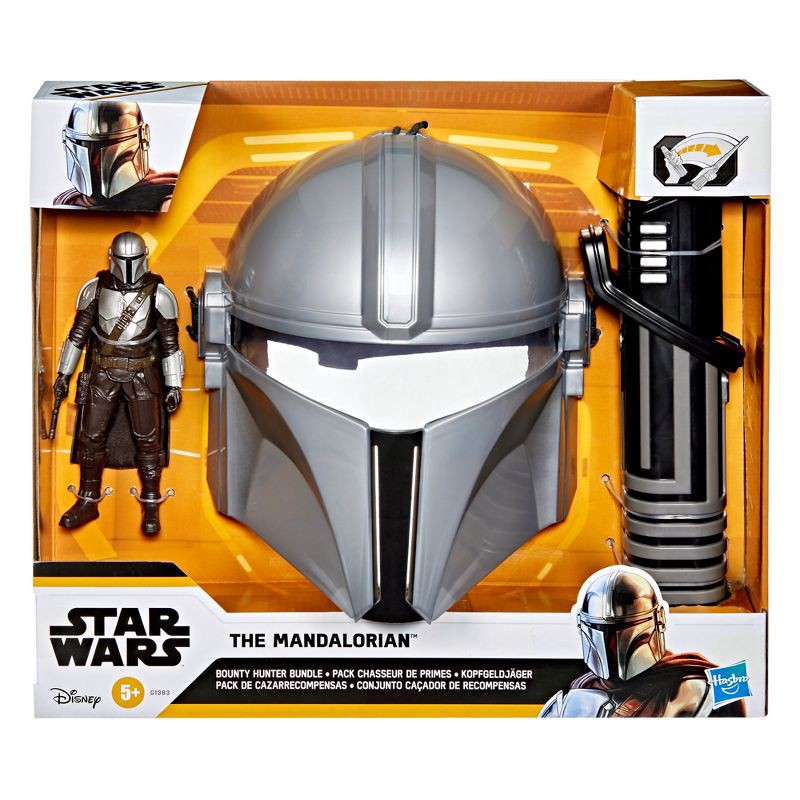 slide 4 of 5, Star Wars The Mandalorian Bounty Hunter Bundle, Darksaber, Mask & Action Figure, Halloween Costume Accessory, 1 ct