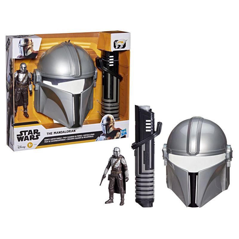 slide 1 of 5, Star Wars The Mandalorian Bounty Hunter Bundle, Darksaber, Mask & Action Figure, Halloween Costume Accessory, 1 ct
