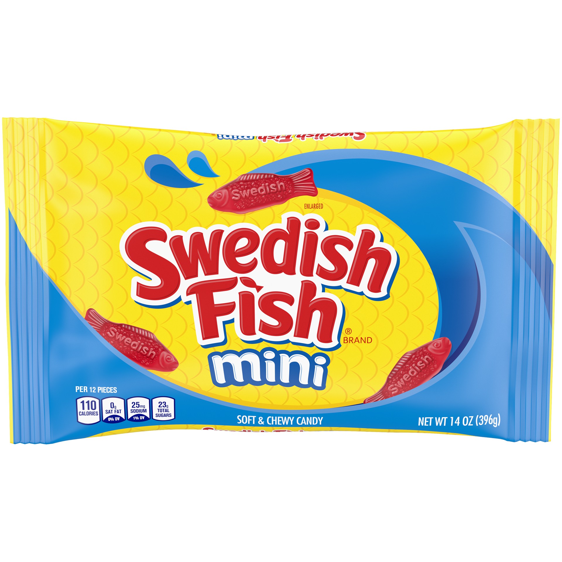 slide 1 of 9, SWEDISH FISH Mini Soft & Chewy Candy, 14 oz Bag, 0.88 lb