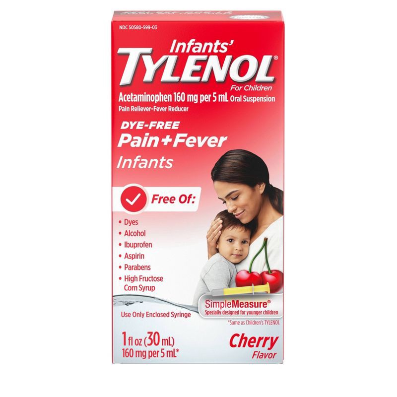 slide 1 of 8, Tylenol Infants Simple Measure Pain Reliever Acetaminophen Liquid - Cherry - 1 fl oz, 1 fl oz