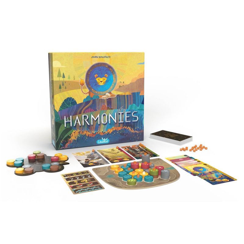 slide 4 of 4, Asmodee Harmonies Board Game: Educational, Patterns, 30-Min Play, 1-4 Players, Cards & Wooden Pieces Included, 1 ct