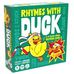 Asmodee Rhymes with Duck Card Game: Language Skills Educational Party Game, 4-8 Players, Includes Cards & Markers