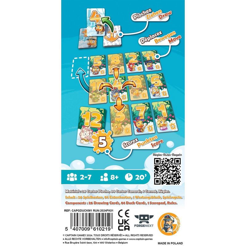 slide 3 of 5, Asmodee Duck & Cover Card Game: Educational Numbers, Party Cards, 2-7 Players, Full Game Set, 1 ct