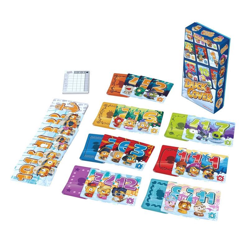 slide 4 of 5, Asmodee Duck & Cover Card Game: Educational Numbers, Party Cards, 2-7 Players, Full Game Set, 1 ct
