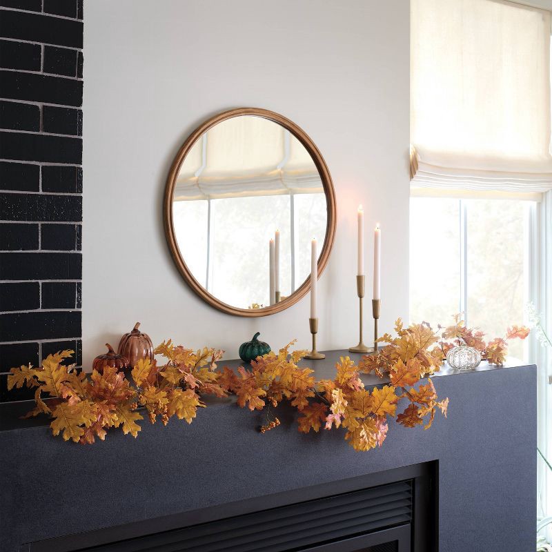 slide 2 of 3, Fall Oak Leaf Artificial Garland - Threshold™, 1 ct
