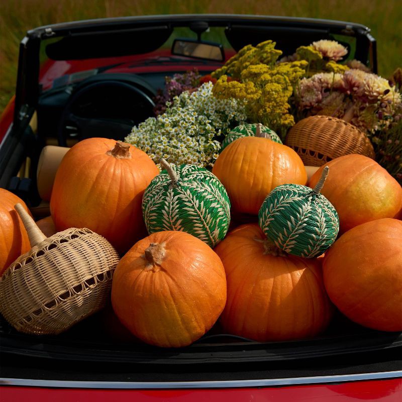 slide 4 of 4, Tall Patterned Woven Pumpkin Green - Threshold™, 1 ct