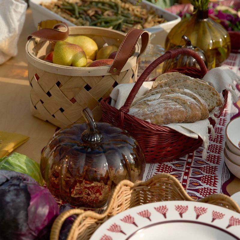 slide 4 of 4, Medium Glass Pumpkin Amber - Threshold™, 1 ct