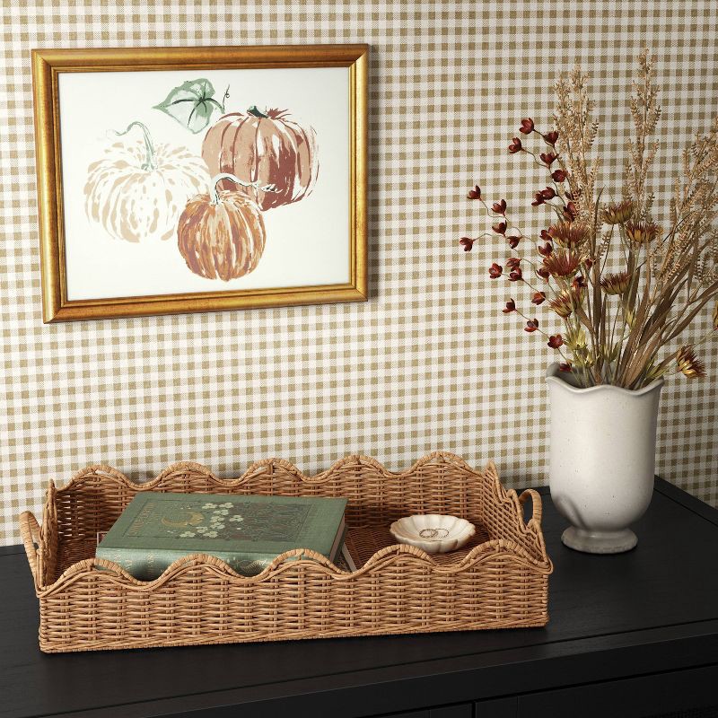 slide 3 of 4, Scallop Wicker Tray - Threshold™, 1 ct