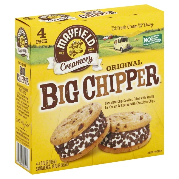 slide 1 of 1, Mayfield Big Chipper Original Ice Cream Sandwiches, 4 ct; 4.5 oz