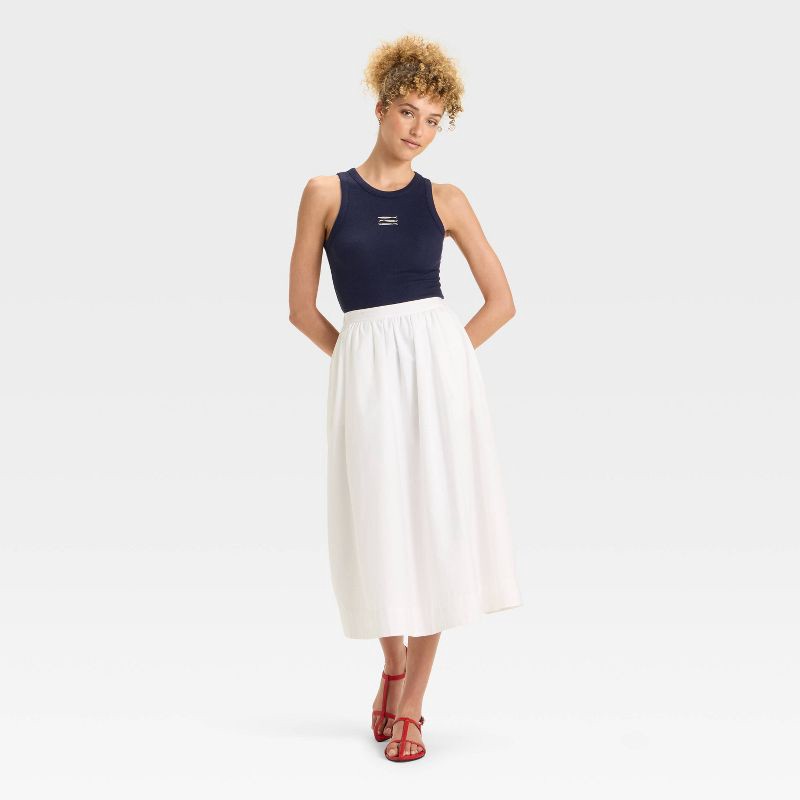 slide 3 of 3, Women's Slim Fit Ribbed Tank Top - A New Day™ Navy/White XL, 1 ct