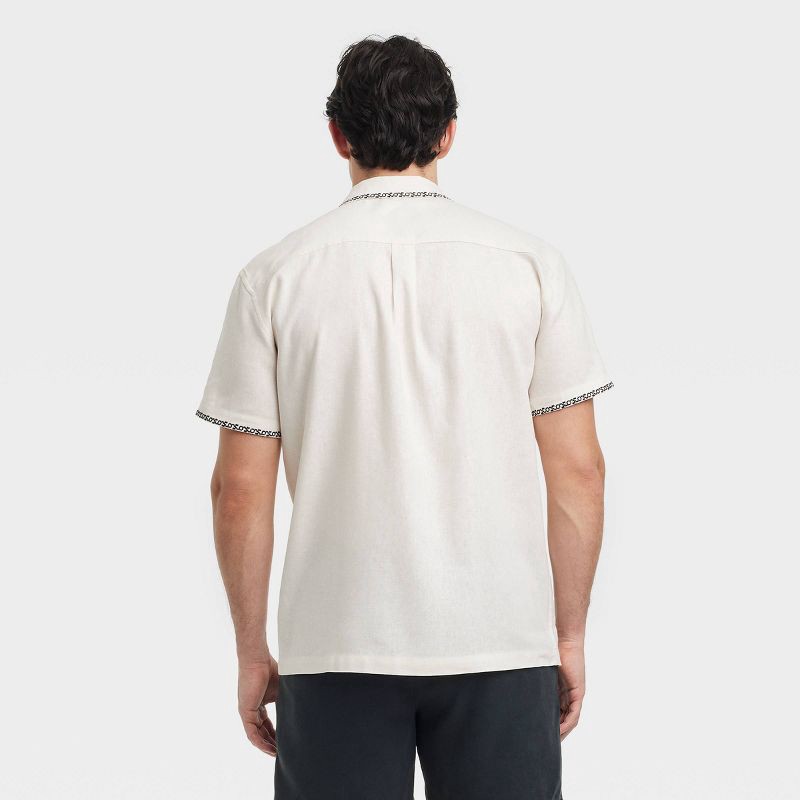 slide 2 of 3, Men's Vintage Short Sleeve Linen Shirt - Goodfellow & Co™ Beige XL, 1 ct