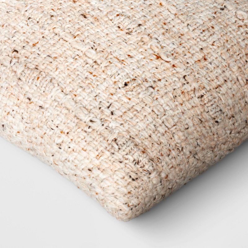 slide 3 of 4, Square Marled Knit Pillow Neutral - Threshold™, 1 ct