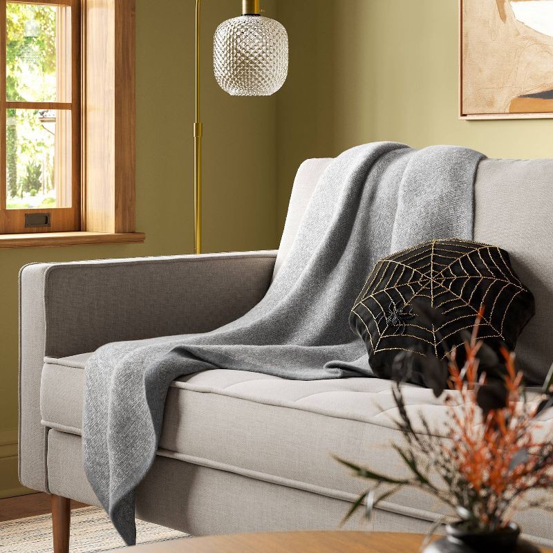 slide 2 of 6, The Cozy Collection Cozy Faux Cashmere Knit Throw Gray - Threshold™, 1 ct